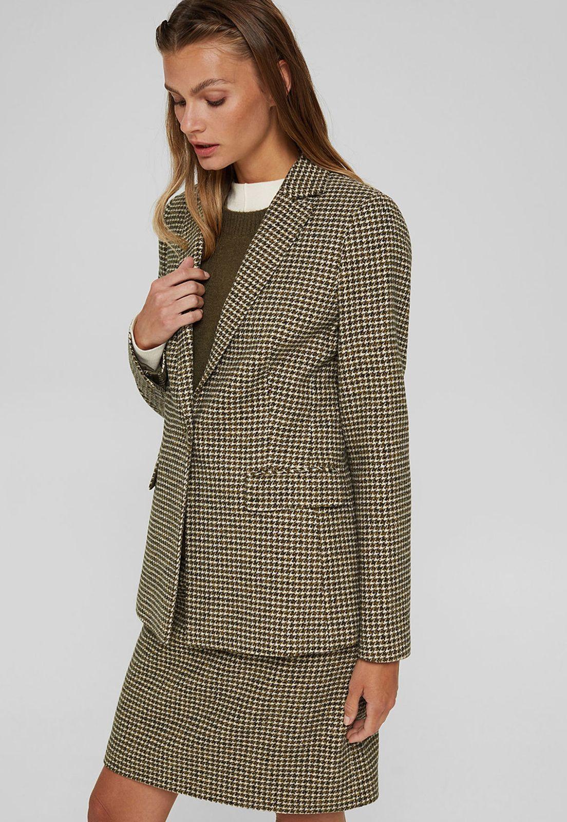 Blazer Con Diseño De Pata De Gallo Esprit-0