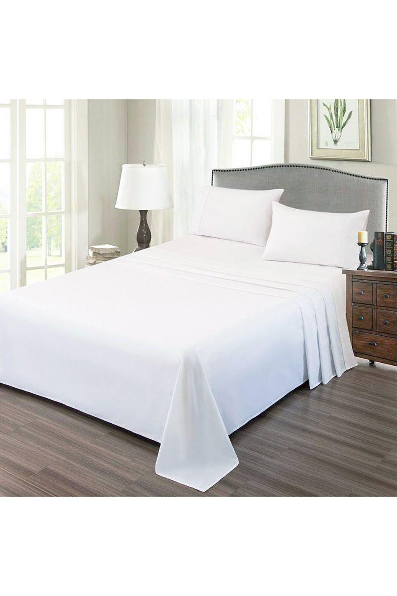 Juego de Sábanas Microfibra Monaco 2 Plazas Blanco-4