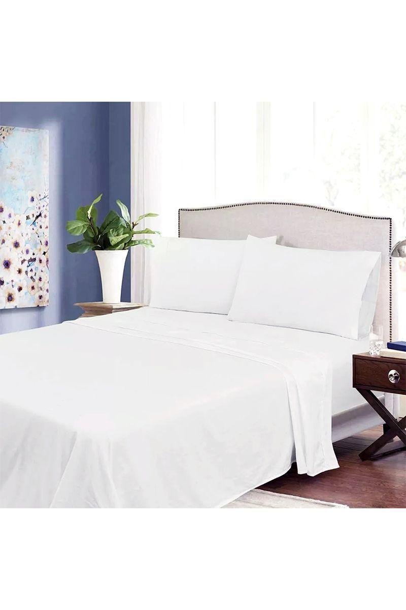Juego de Sábanas Microfibra Monaco 2 Plazas Blanco-0