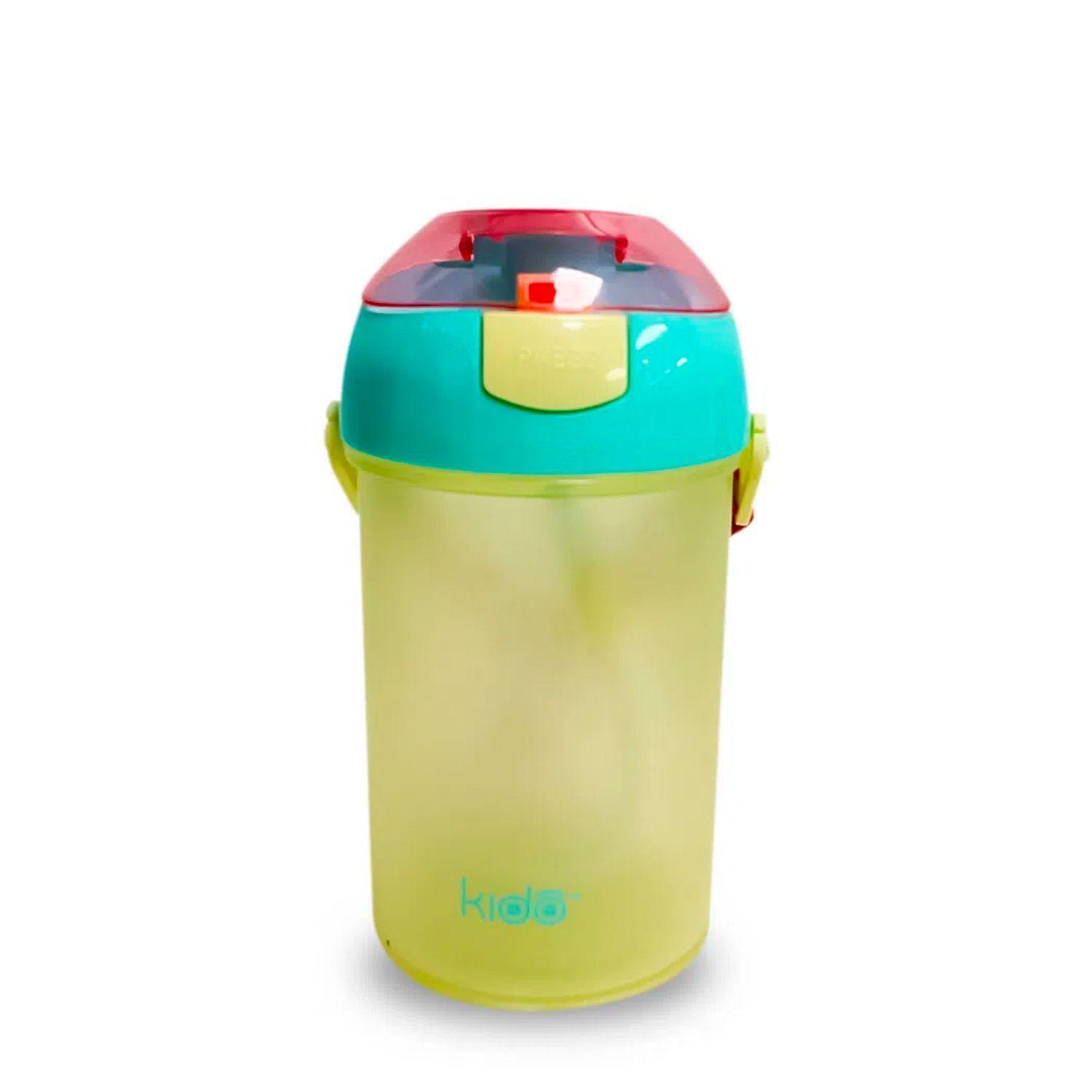 Botella Botón con Tapa Transportable 350 ml Amarilo - KIDO-0