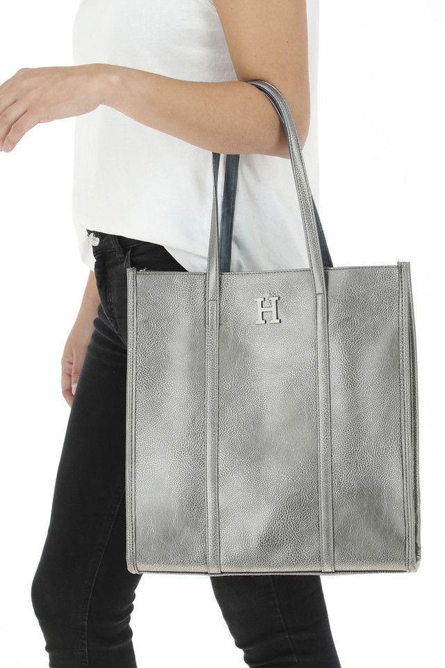 Cartera Hombro Plateada Beach Comber Luna Humana-3