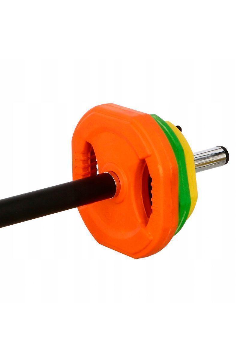 Set Pesas 20 Kg Barra 1,4m Discos Colores-5