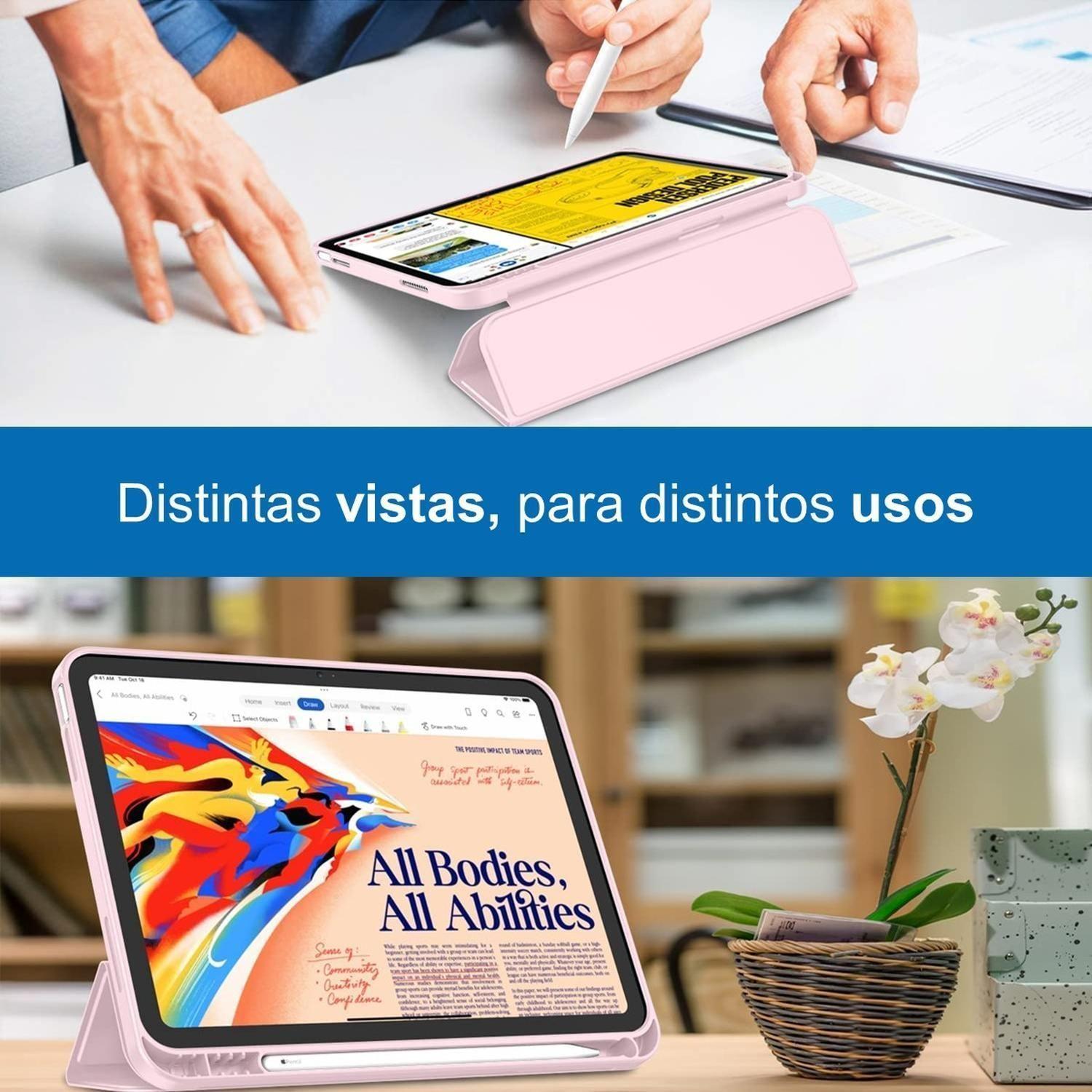 Carcasa Funda Con Teclado Para iPad Linkon Varios Tamaños Pink - 10.2''-3