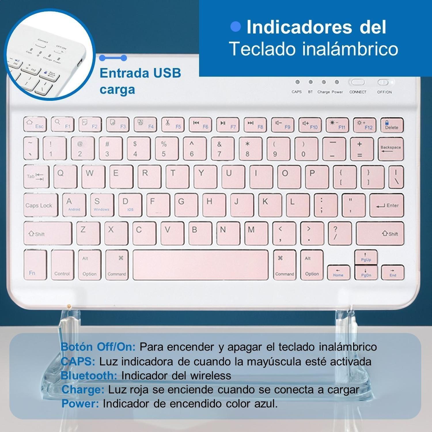 Carcasa Funda Con Teclado Para iPad Linkon Varios Tamaños Pink - 10.2''-5