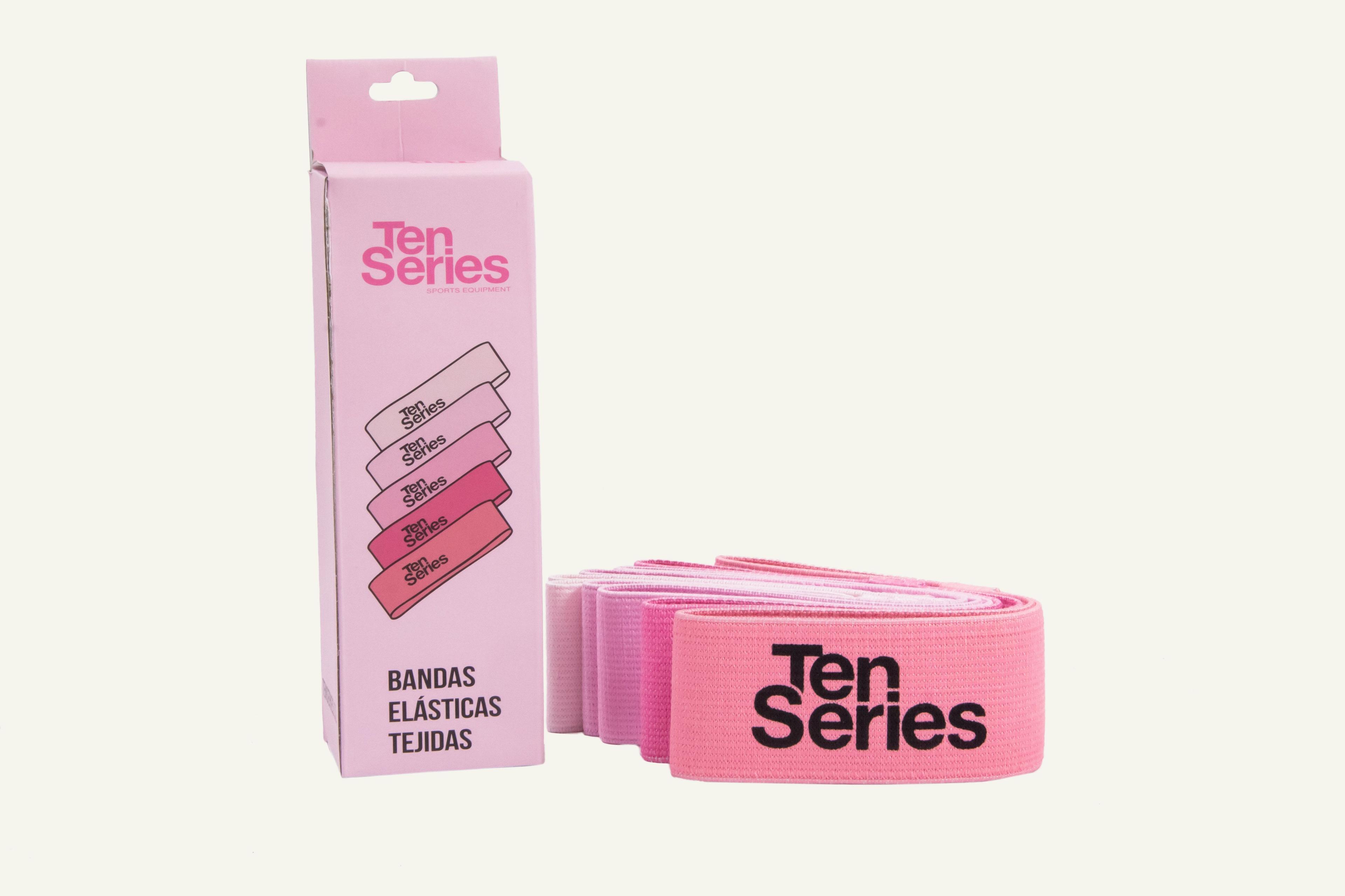 SET 5 BANDAS TEJIDAS PROFESSIONAL RESISTENCE BAND PINK-4