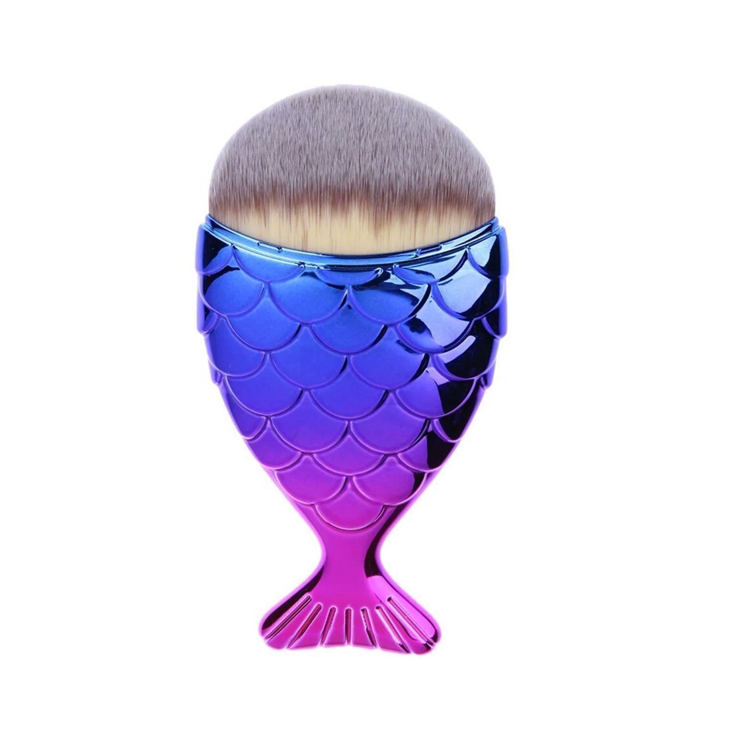 Pack Brocha Estilo Sirena para Maquillaje Malú + Esponja De Maquillaje "Blending Sponge" Con Jabón + Cintillo Spa y Maquillaje-1