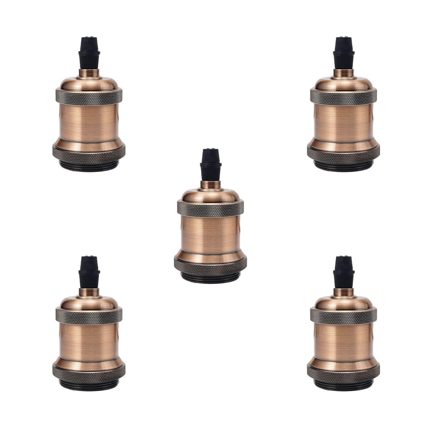 Pack 5 Soquetes E-27 Bronce Vintage-0