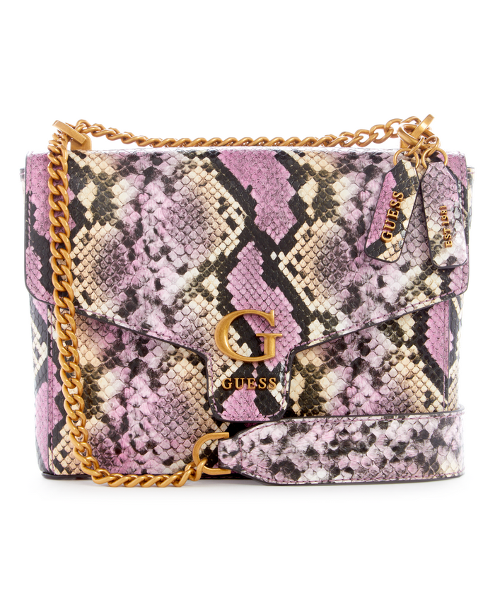 Cartera Guess Shenny Convertible Xbody Flap Pin Rosado-0