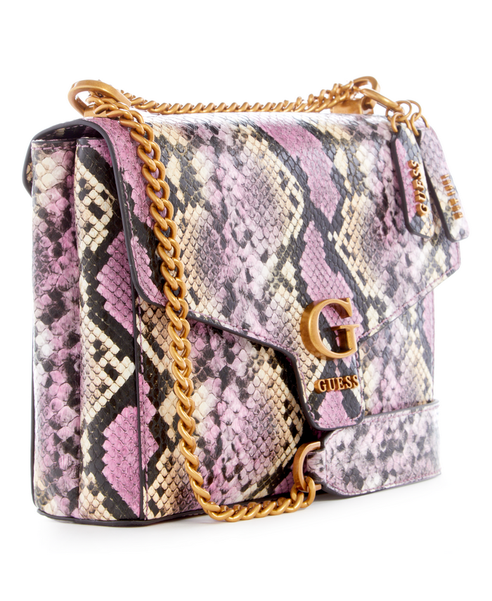 Cartera Guess Shenny Convertible Xbody Flap Pin Rosado-1