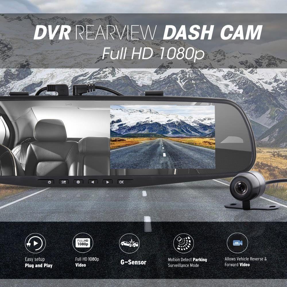 Espejo Monitor Auto DVR y camara de marcha atras-4