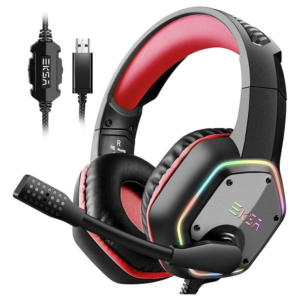 AUDIFONO - EKSA HEADPHONES E1000 RED WIRED-0