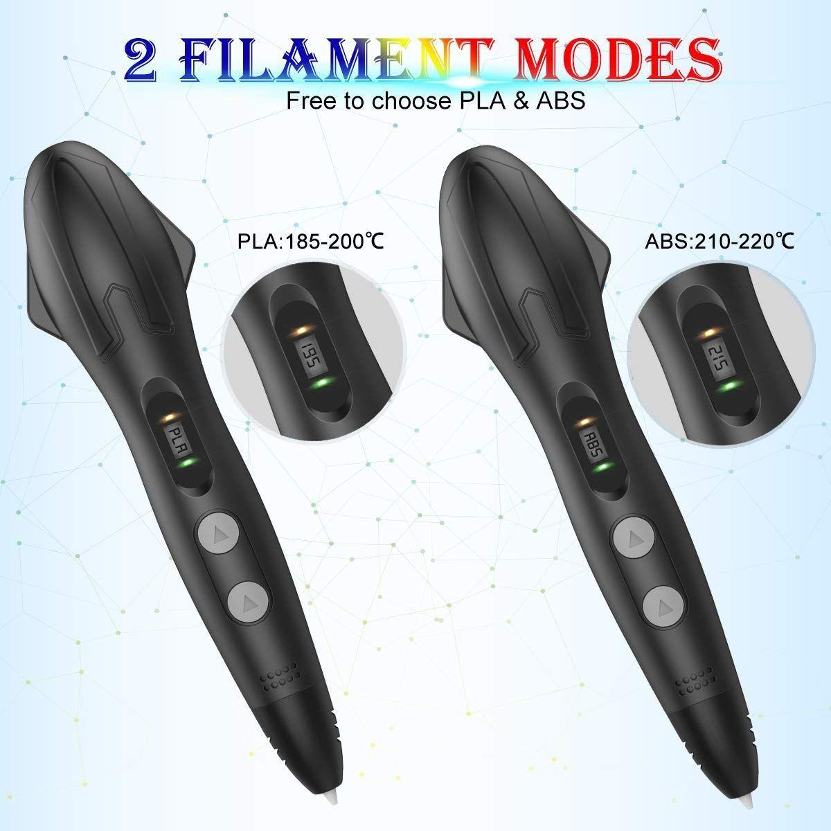 Boligrafo de impresión 3D SM-03 PLA ABS + 54mts filamentos - negro-5