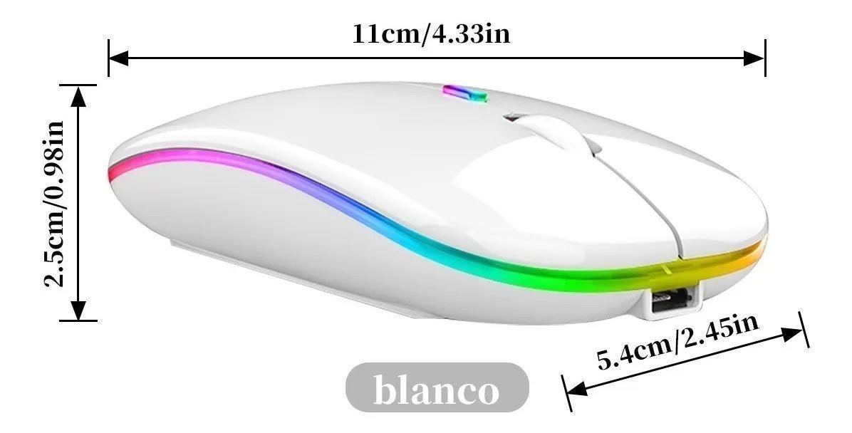 Ratón Dual Inalámbrico Con Bluetooth Y Usb Recargable   (blanco)-2