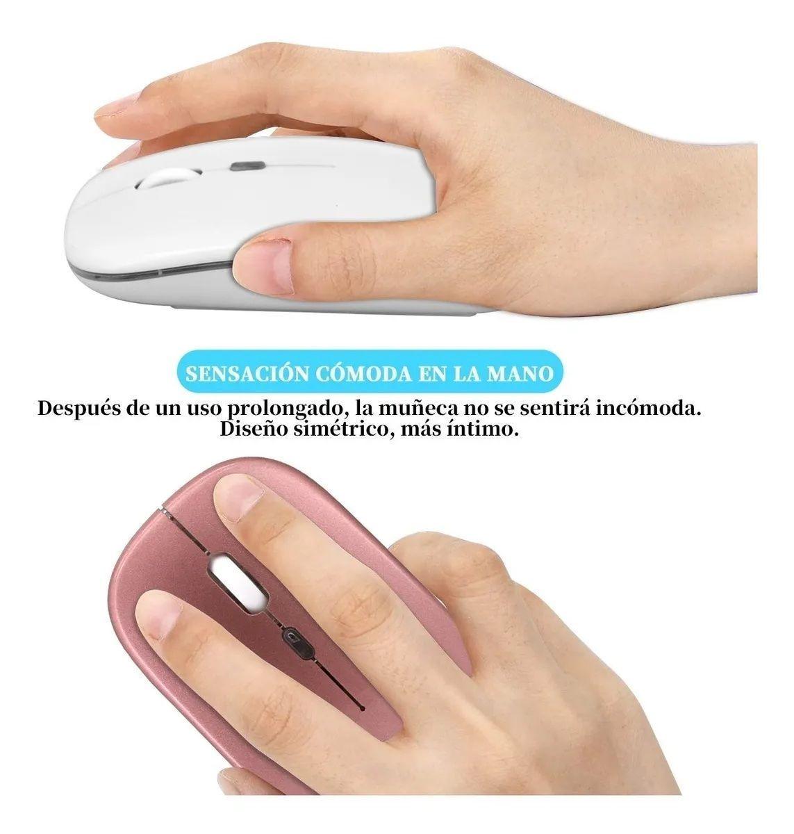 Ratón Dual Inalámbrico Con Bluetooth Y Usb Recargable   (blanco)-3