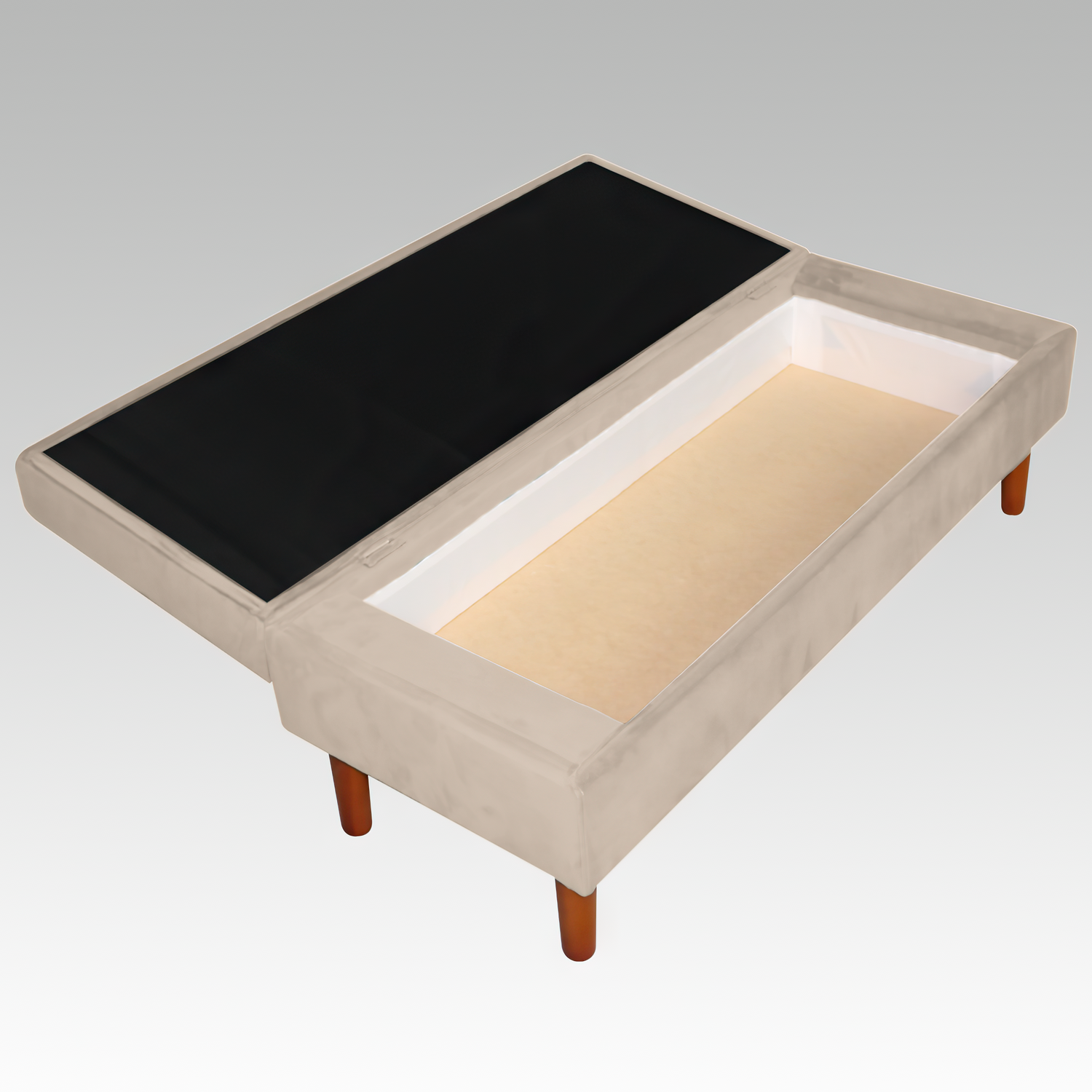 Banqueta Baúl Plana 21 Botones Oporto beige-2