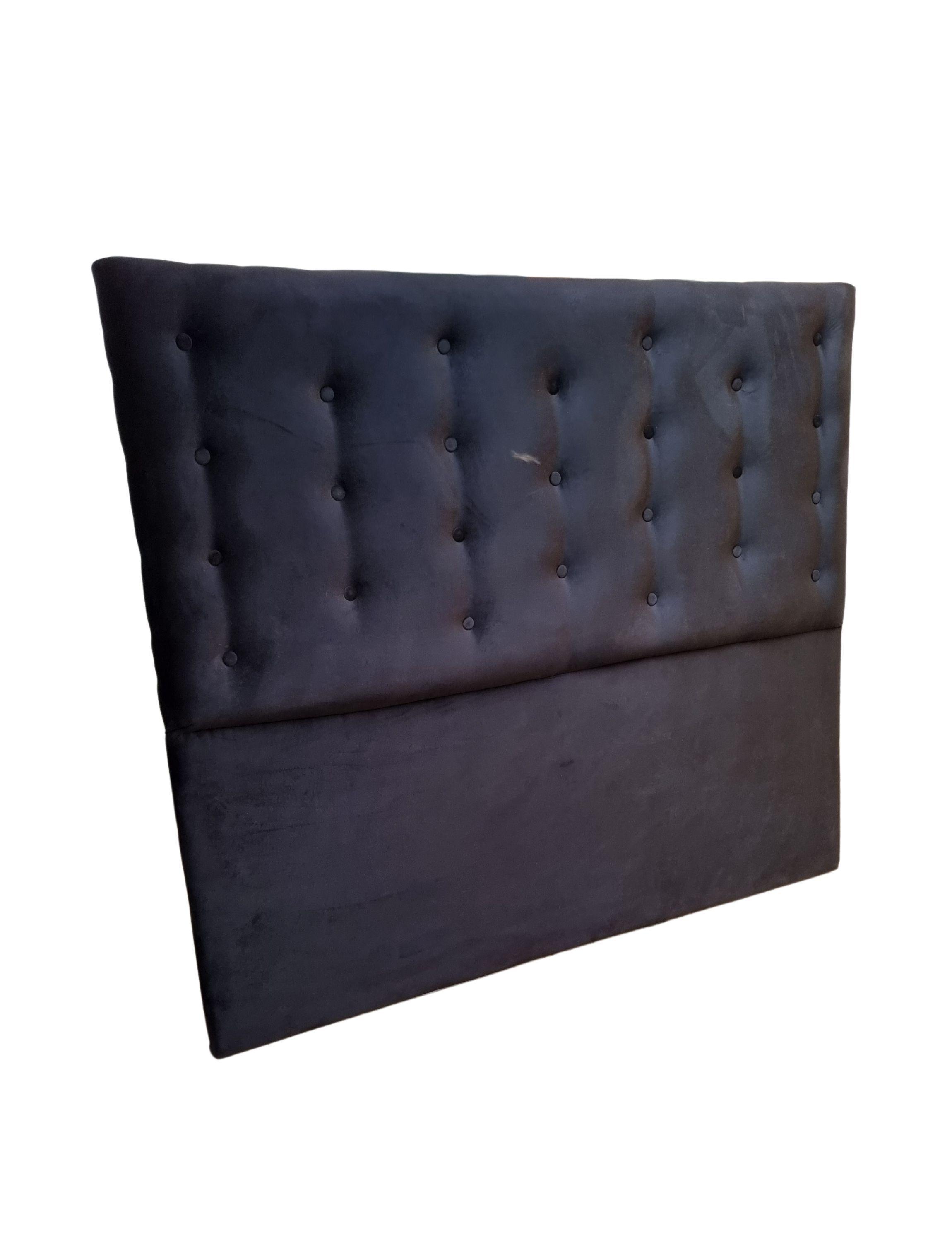 Respaldo Botoné Con Base 2P Negro Felpa-5