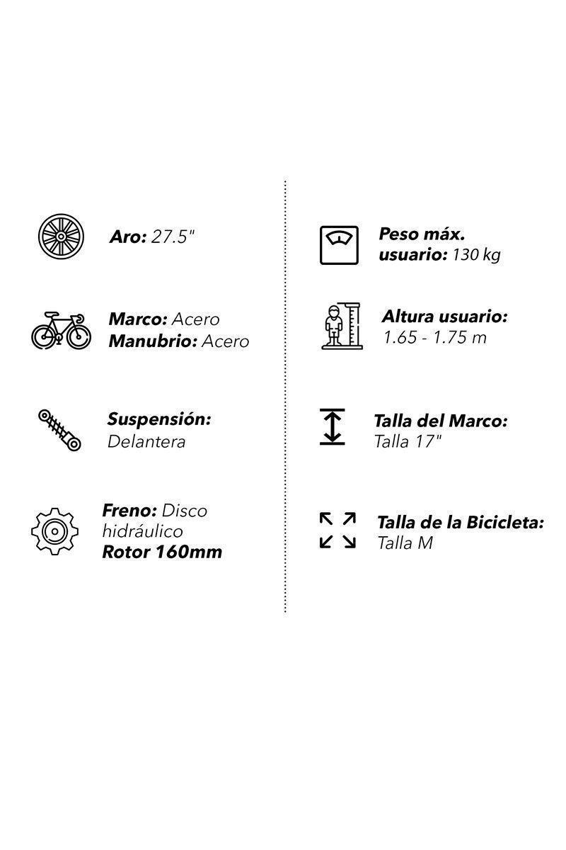 Bicicleta Mountain Bike Challenger Aro 27,5" Rojo-2