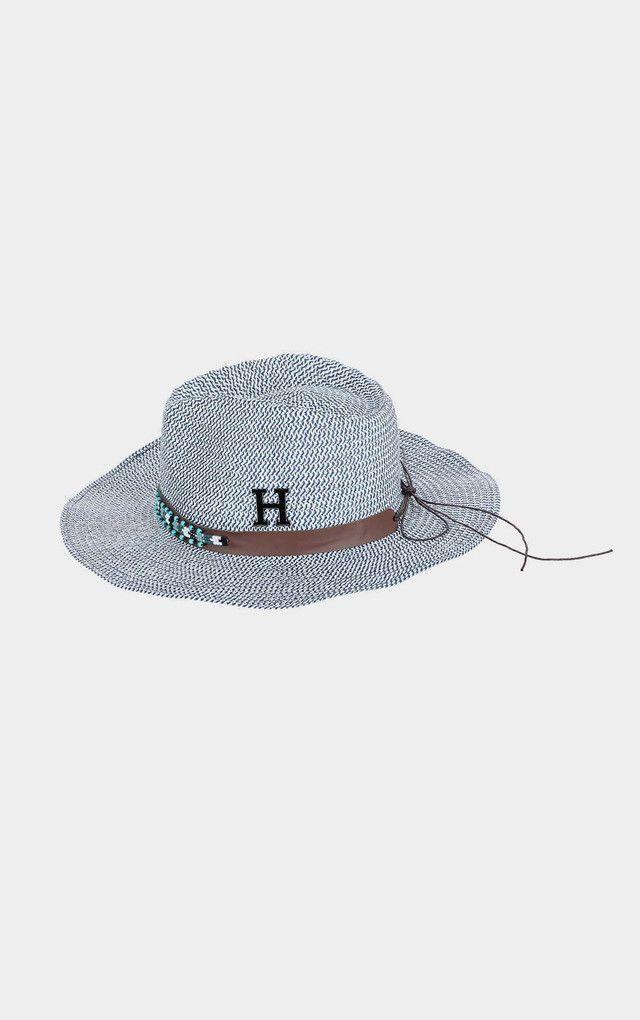 Sombrero Mostacillas Azul Humana-0