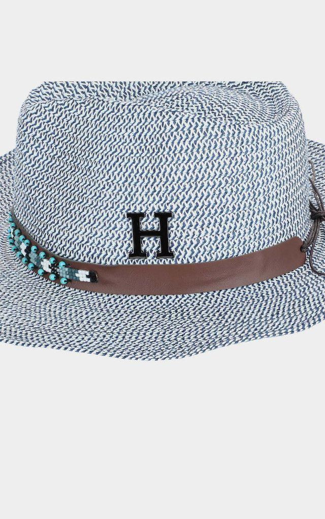 Sombrero Mostacillas Azul Humana-1