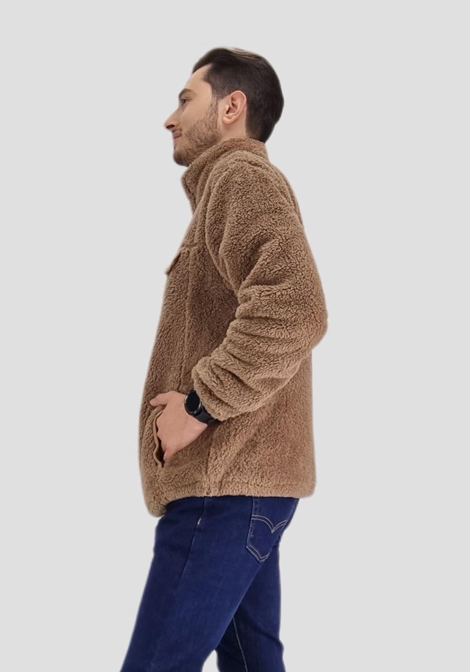 Poleron sherpa broches café-2