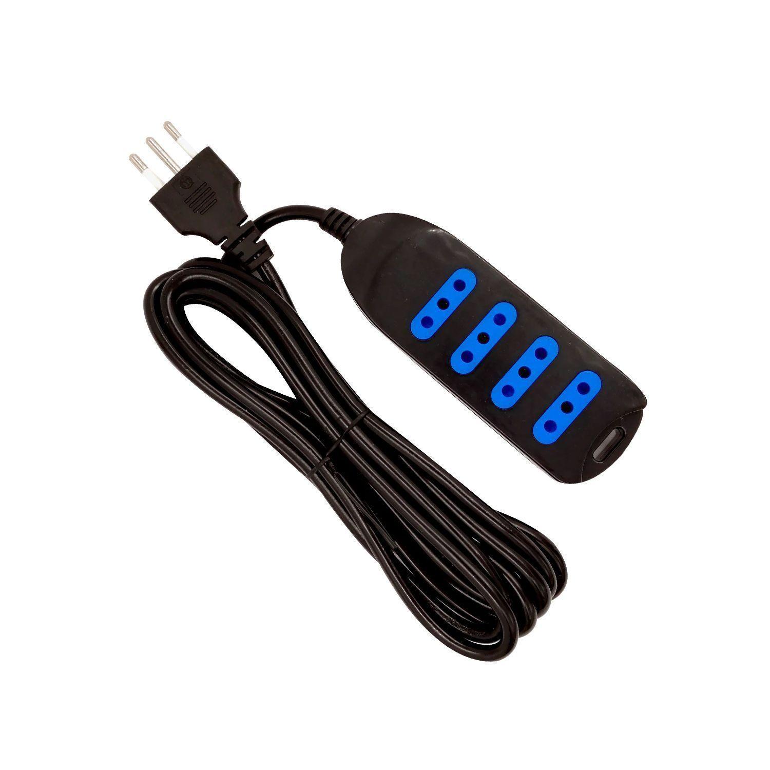 Alargador Eléctrico 5mts Certificado Negro - Ps-0