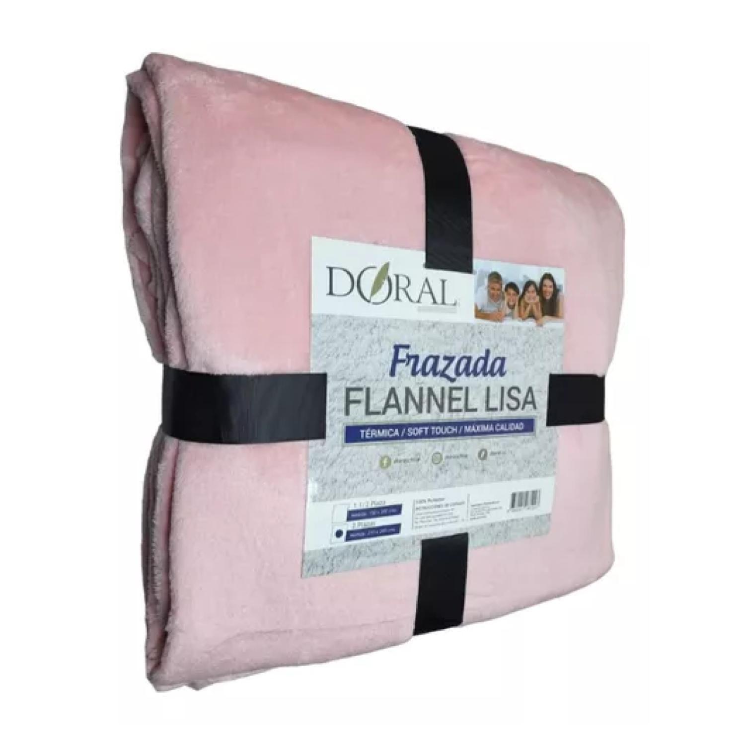 Frazada Termica 2 Plazas 210x200cm Rosada Flannel -0