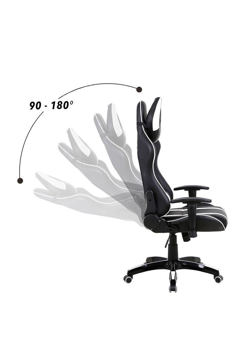 Silla Gamer Racing Reclinable Blanco-3