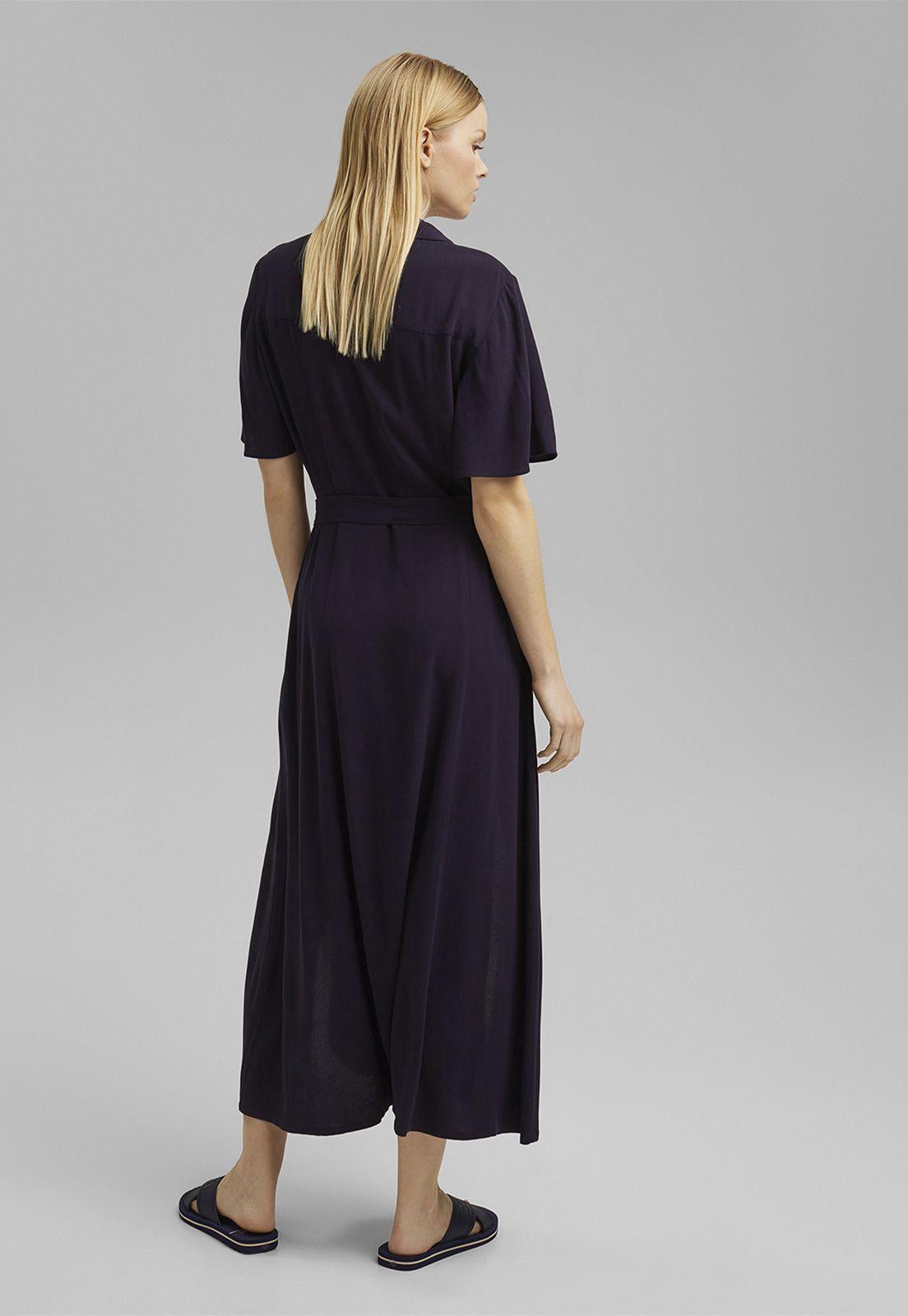 Vestido Con Cinturón Esprit Azul marino-1