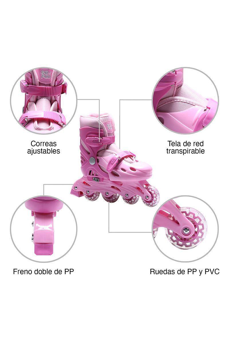 Patines Talla S Modelo BW-501 Rosado-3