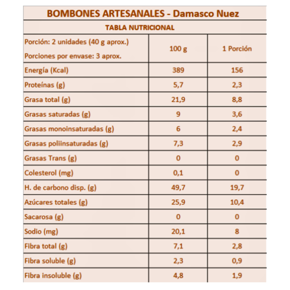  Bombones SABORES SIN CULPA Damasco Nuez-3
