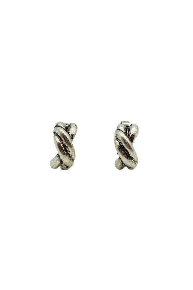 Aros Clip Plateados Black Nitro Trenzados Humana-0