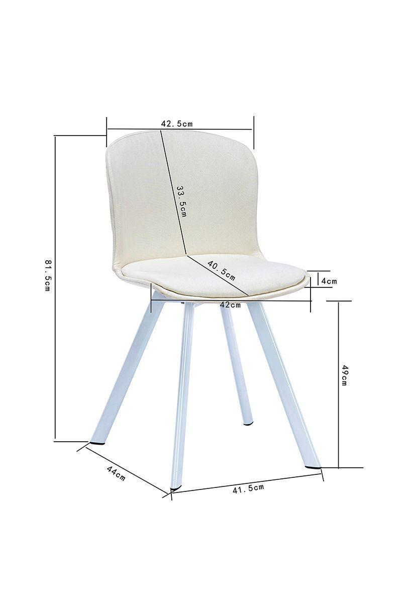 Silla de Comedor PP y Tela Blanco-2