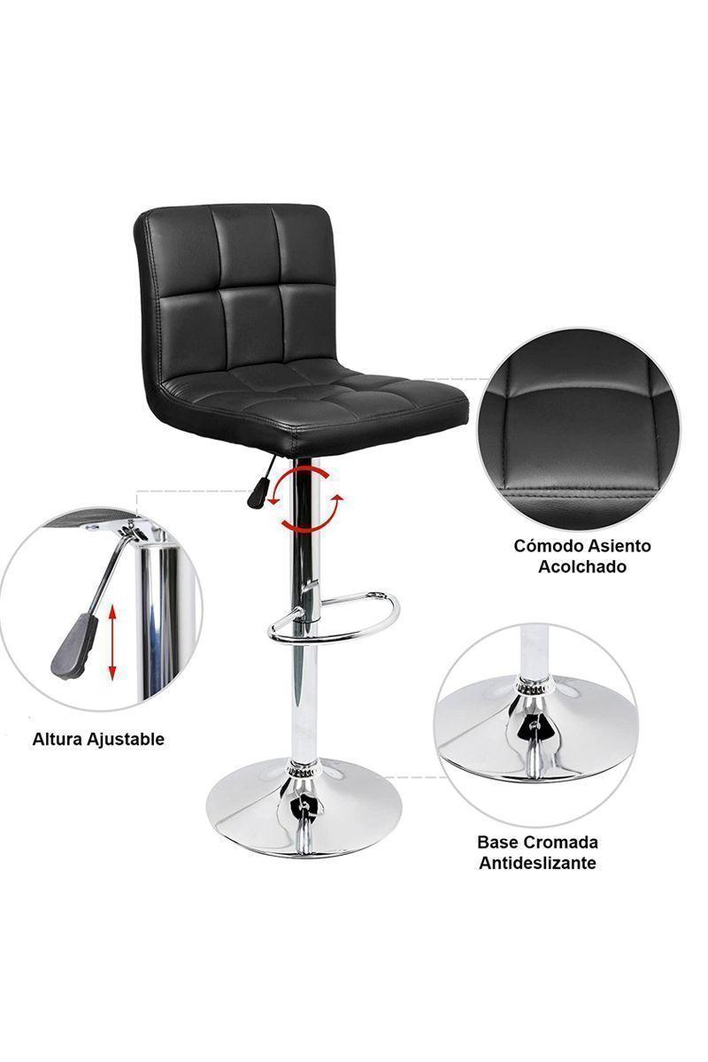 Pack 2 Piso Bar Pu Altura Ajustable Giratorio-4