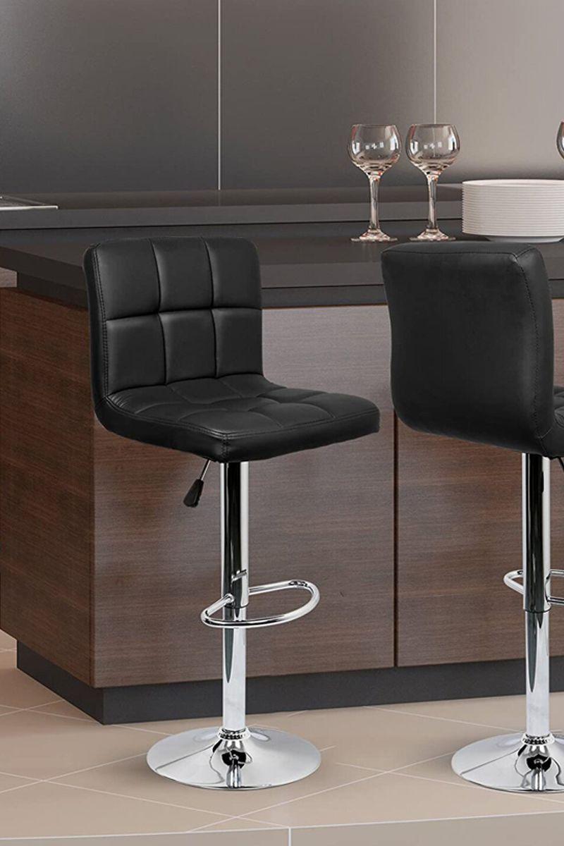 Pack 2 Piso Bar Pu Altura Ajustable Giratorio-1