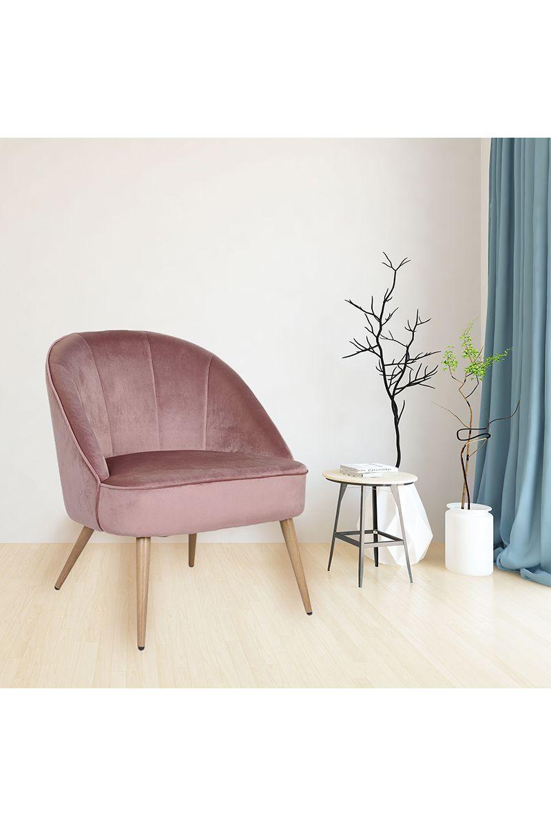 Sitial Poltrona de Terciopelo Gwen Rosado-1