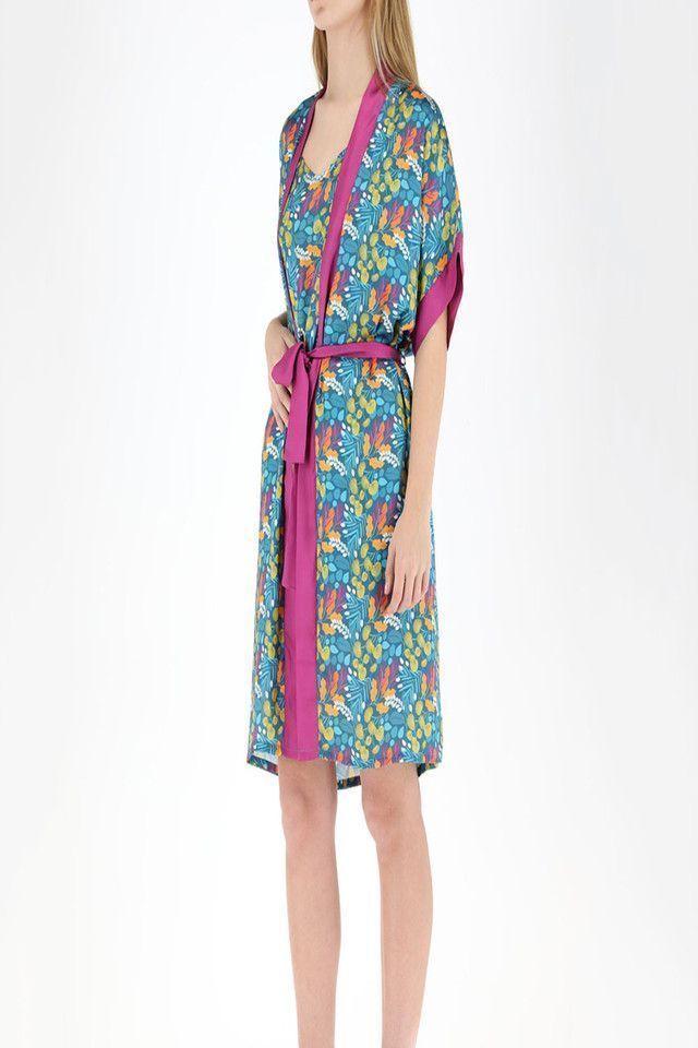 Pijama Bata Azul Garden S-1