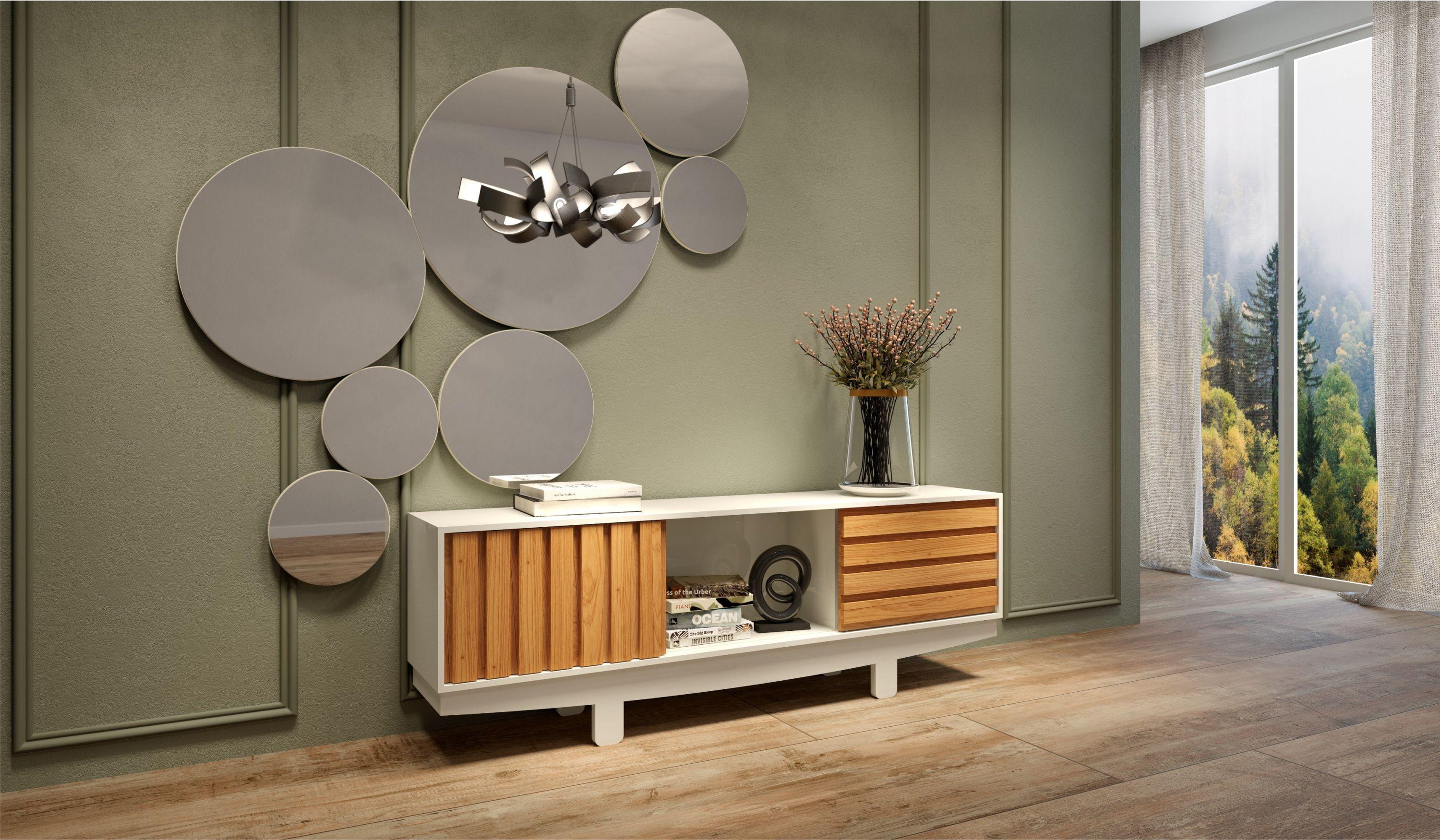 Rack Tiaca TV 75" Blanco-Roble-1