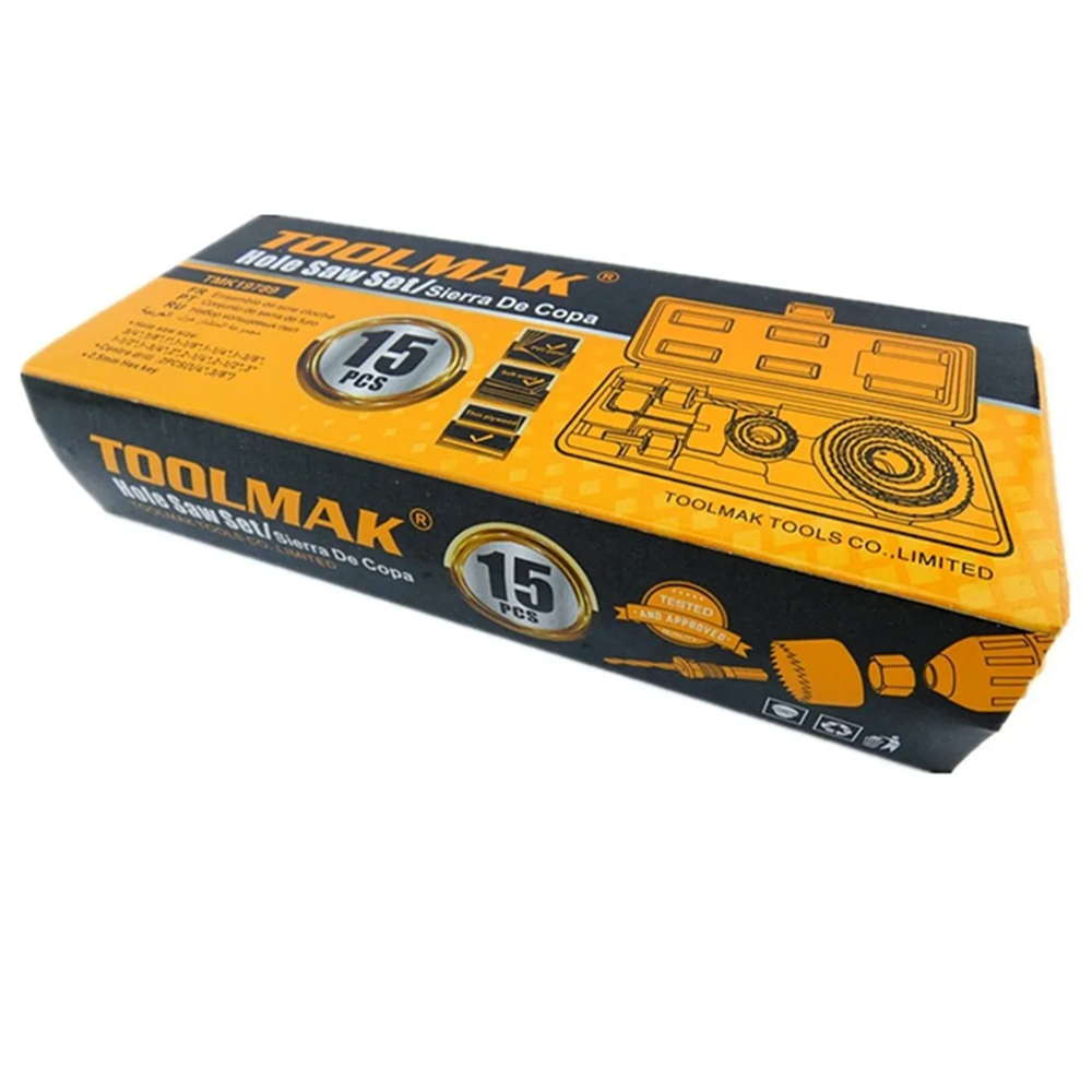Juego Hoja Broca Sierra Copa Para Madera 15 Piezas Toolmak-2