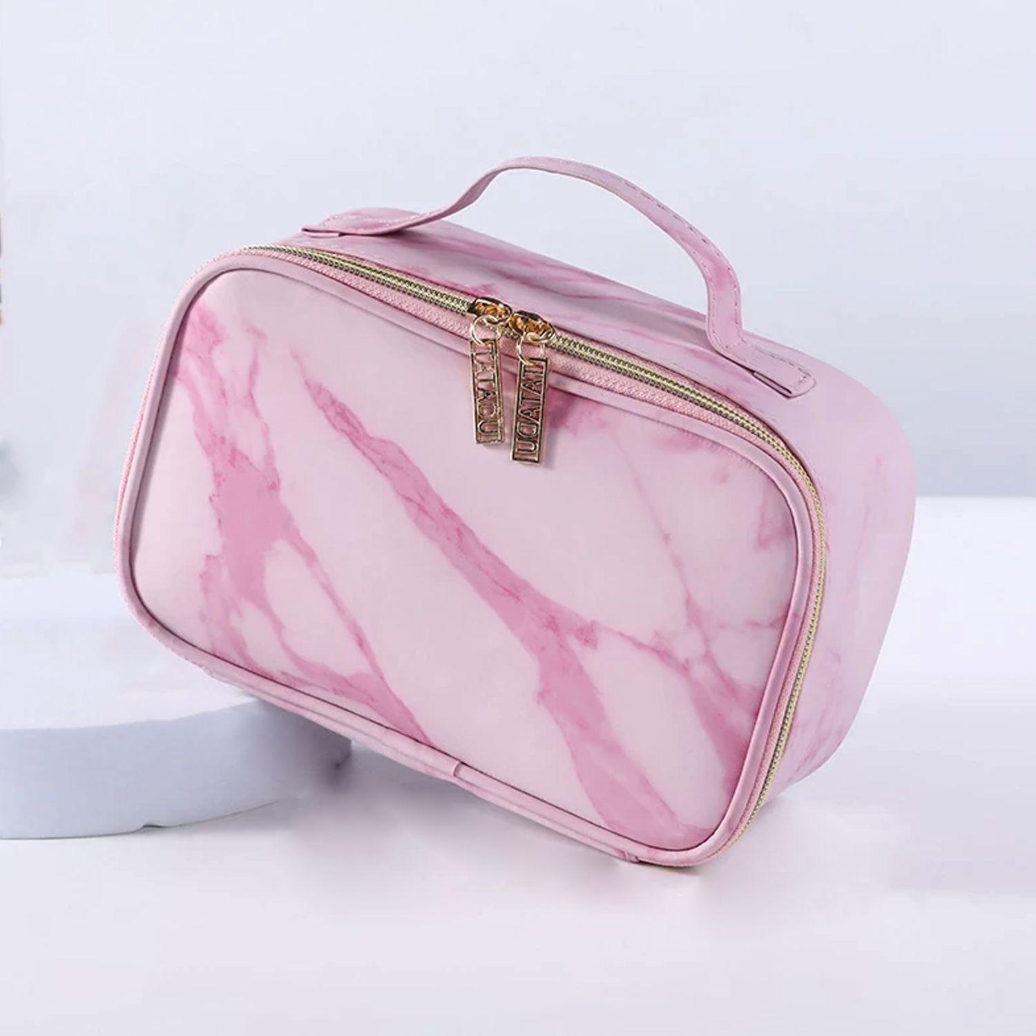 Cosmetiquero Para Maquillaje Diseño Mármol Rosado-2
