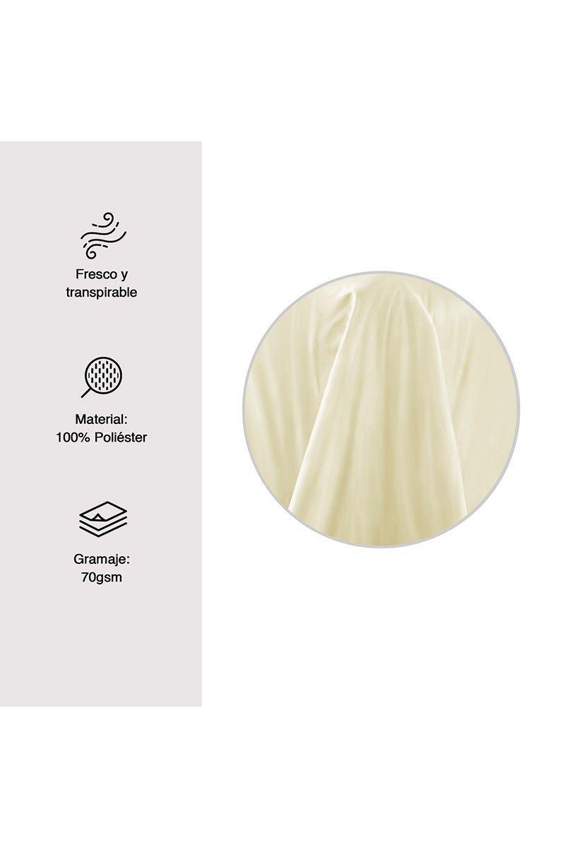 Juego de Sábanas Microfibra 1,5 Plaza Marfil-2