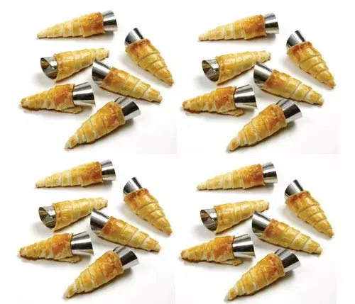 Pack X24 Cono Molde Para Cannoli Cachito Croissant Pan Danes-3
