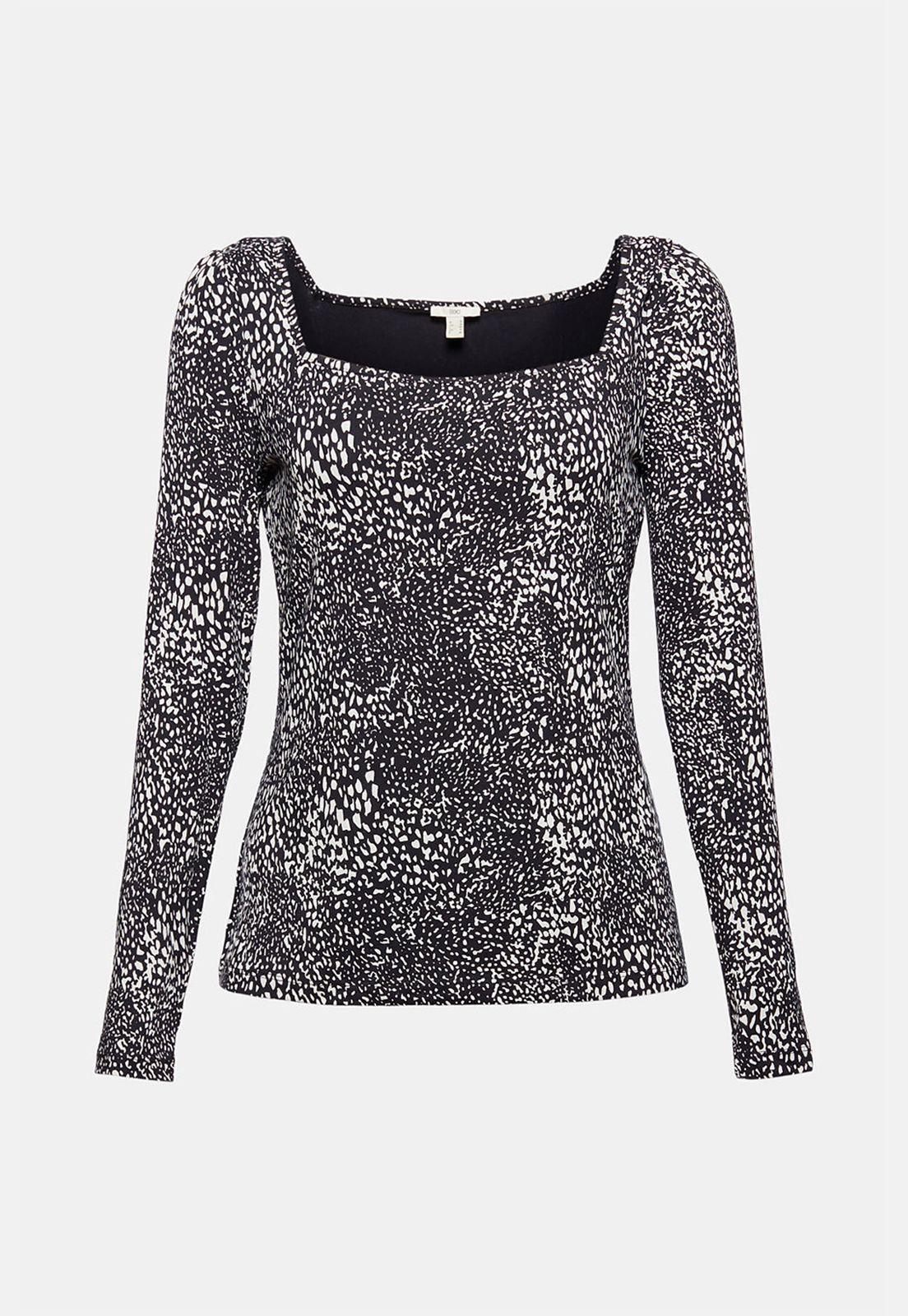 Polera mujer manga larga con escote cuadrado Esprit-3