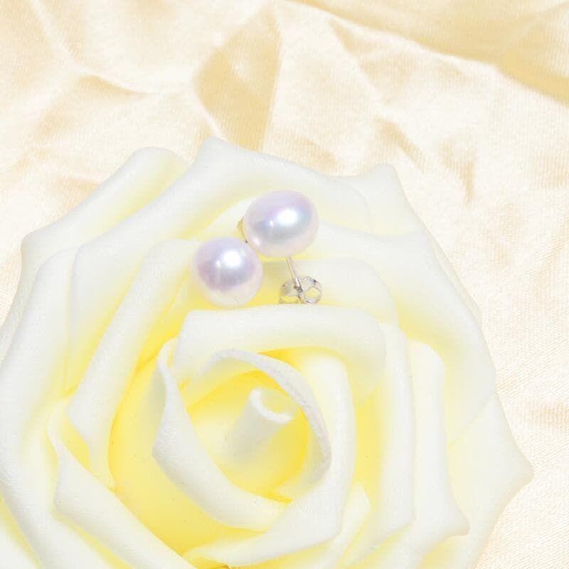 Aros Perla Natural Pasador Plata 925 Blanco-2
