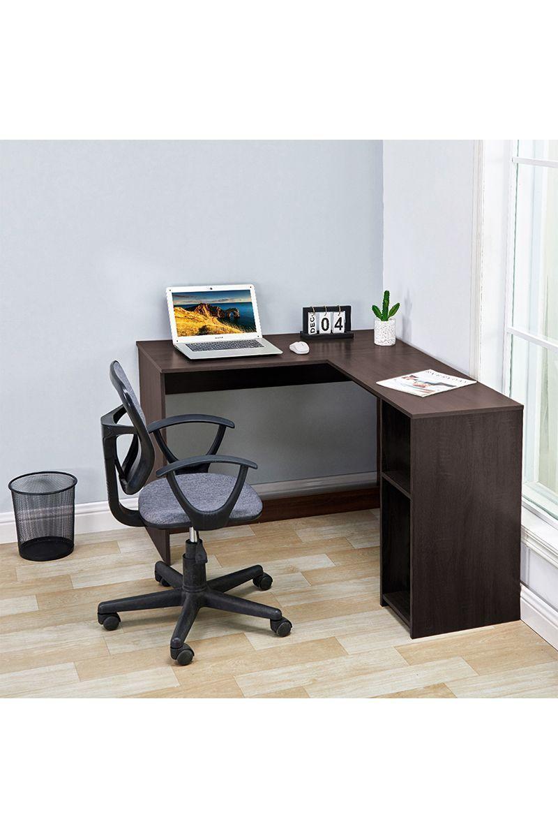 Escritorio Esquinero con 2 Repisas Café-1