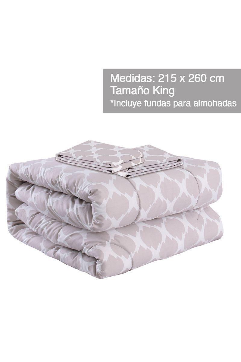 Plumón Estampado King Size 215x260 cm Gris-1