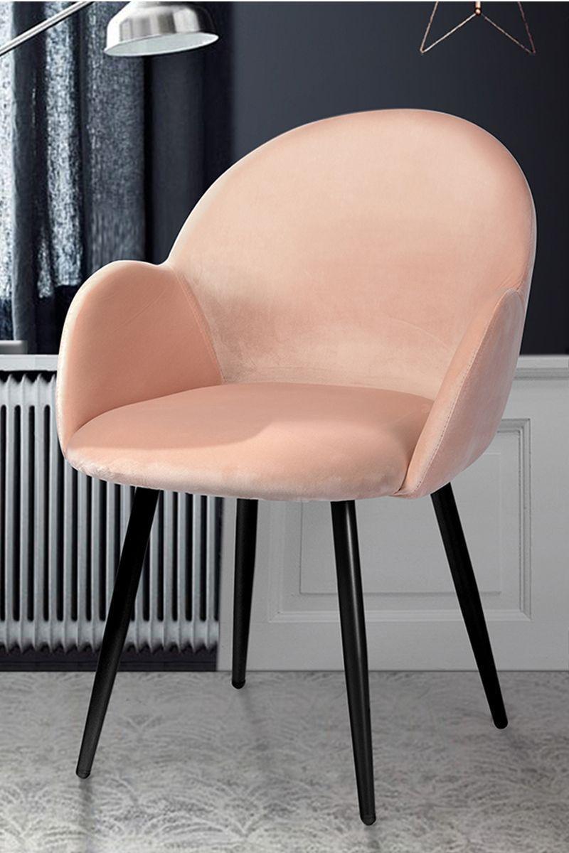 Silla de Comedor Chiozza Sitial de Terciopelo Rosa-5