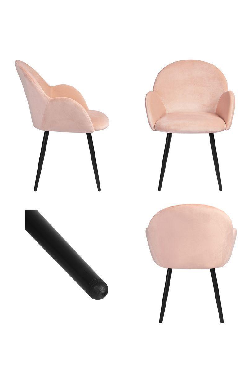 Silla de Comedor Chiozza Sitial de Terciopelo Rosa-4