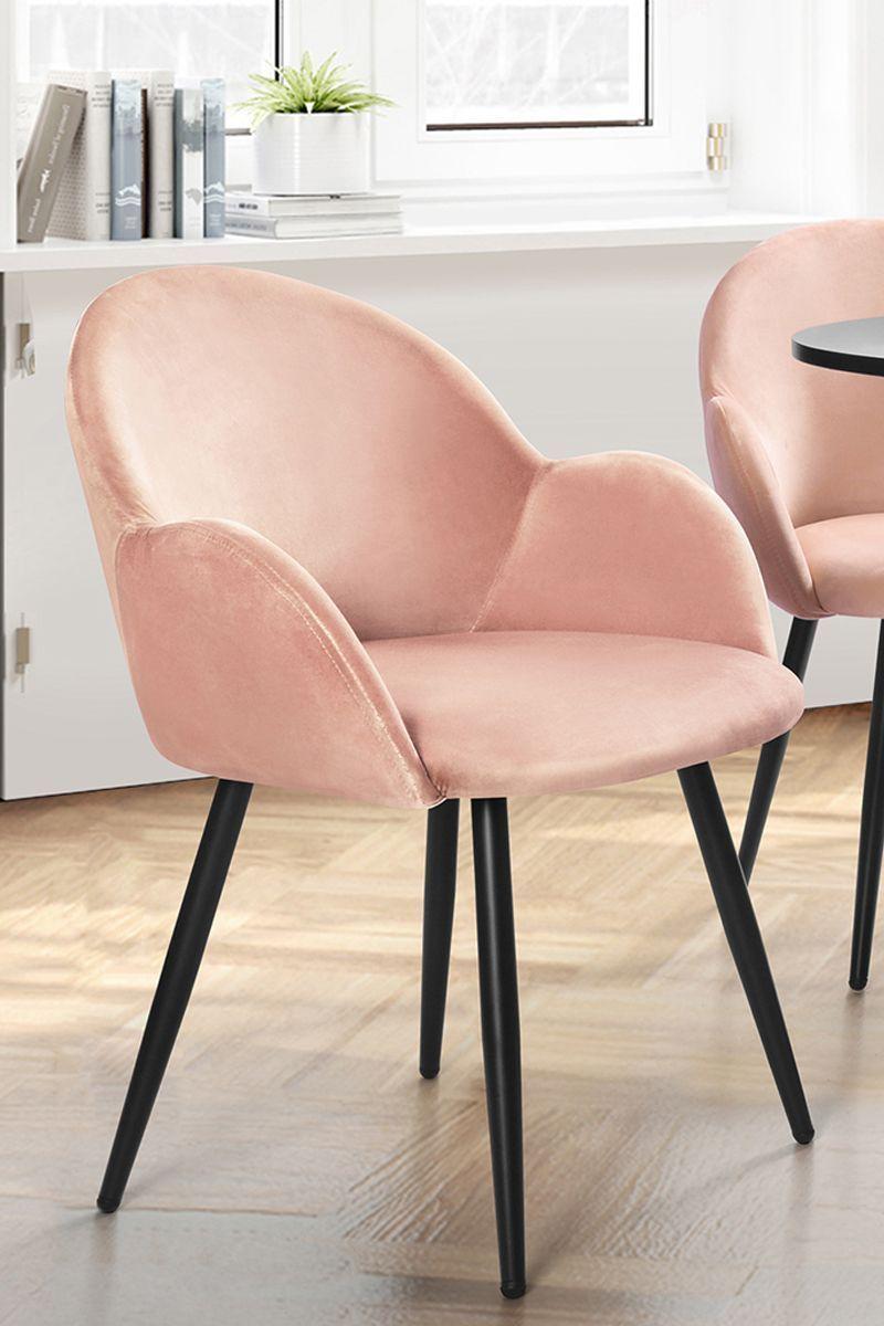 Silla de Comedor Chiozza Sitial de Terciopelo Rosa-1