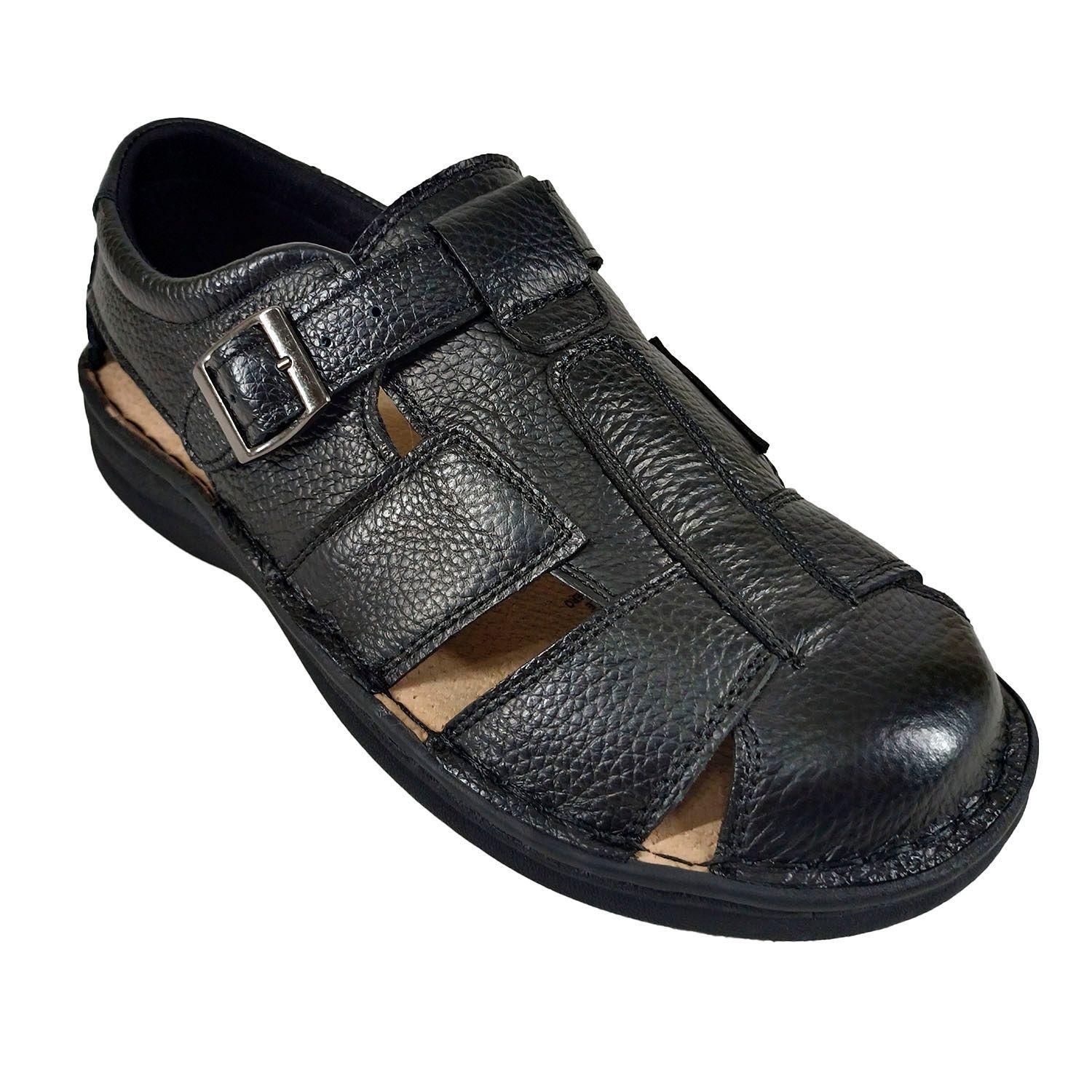 Sandalia de Cuero Hombre 201 Negro-1