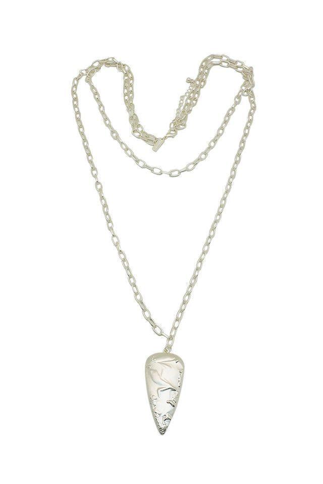 Collar Lar Plateado Copper Gota Invertida Humana-0